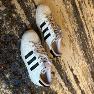 Adidas superstar size 7.5 white and black